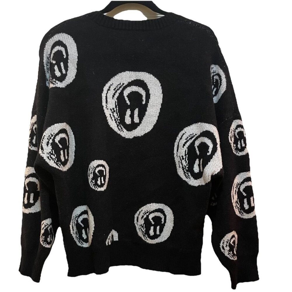 One Teaspoon Black and White "All Smiles" Oversized Knit Sweater Sz XXS - Picture 10 of 11